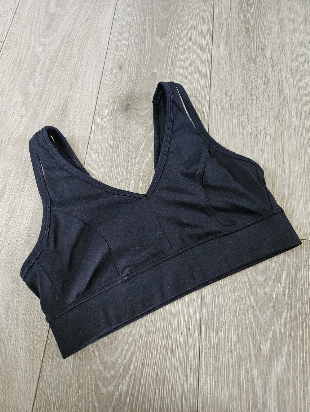 ALL IN MOTION Black V-Neck Wireless Sports Bra